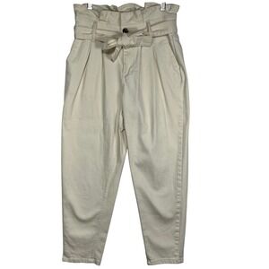 Who What Wear Paperbag Waist‎ Pants High Rise Beige Casual Size 4